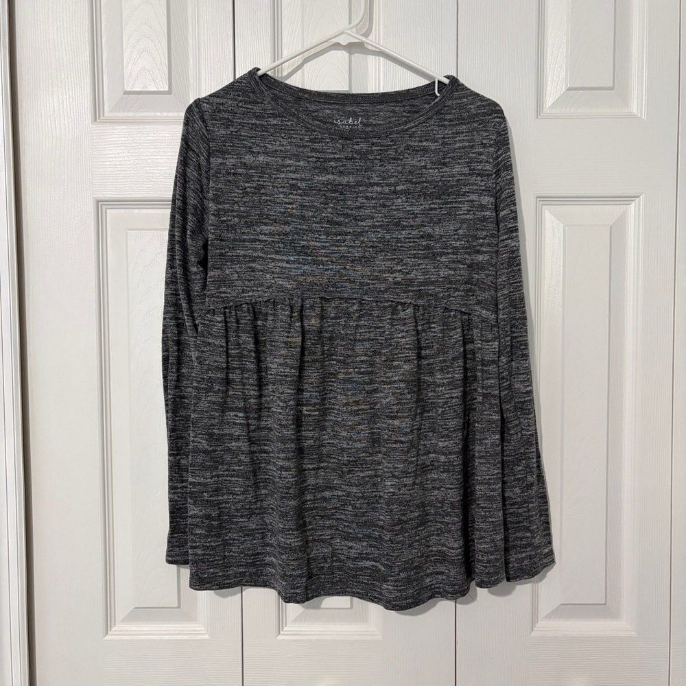 Isabel Maternity Charcoal Long Sleeve Top